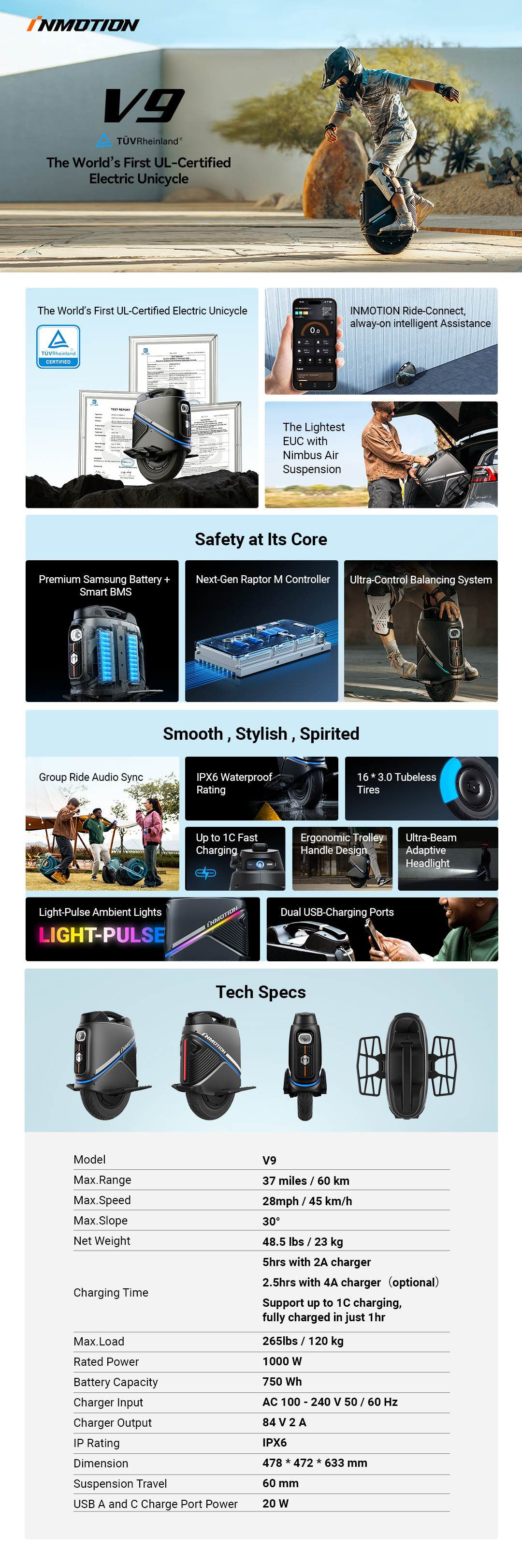 Inmotion V9 szczegóły